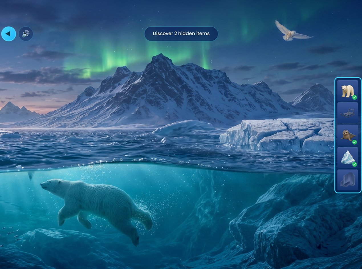 Interactive Arctic Ocean scene