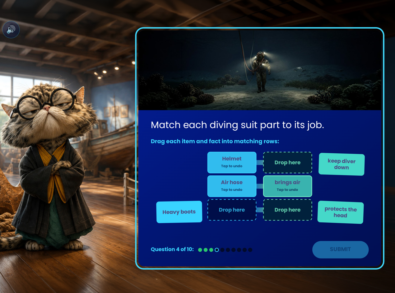 Edju Cat quiz screen
